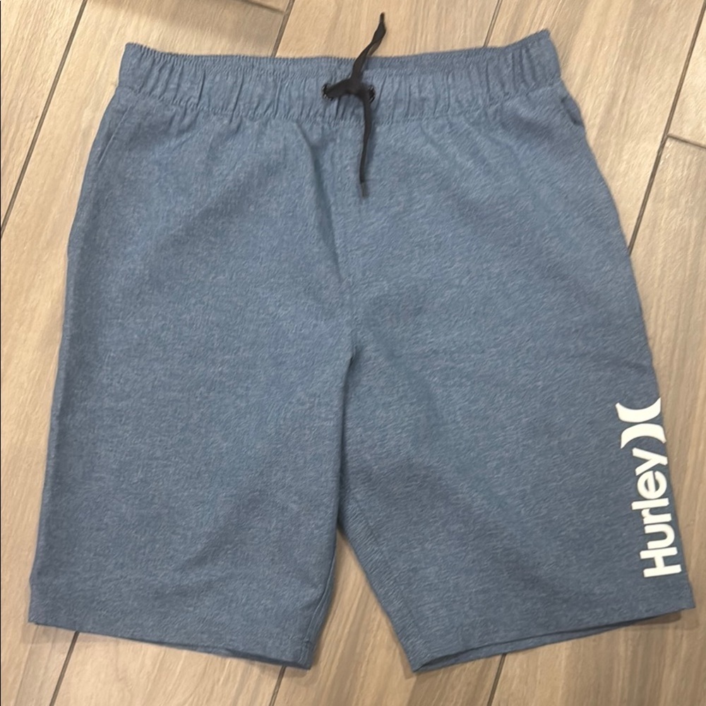 Boy’s Hurley, Blue lightweight athletic shorts with elastic waistband